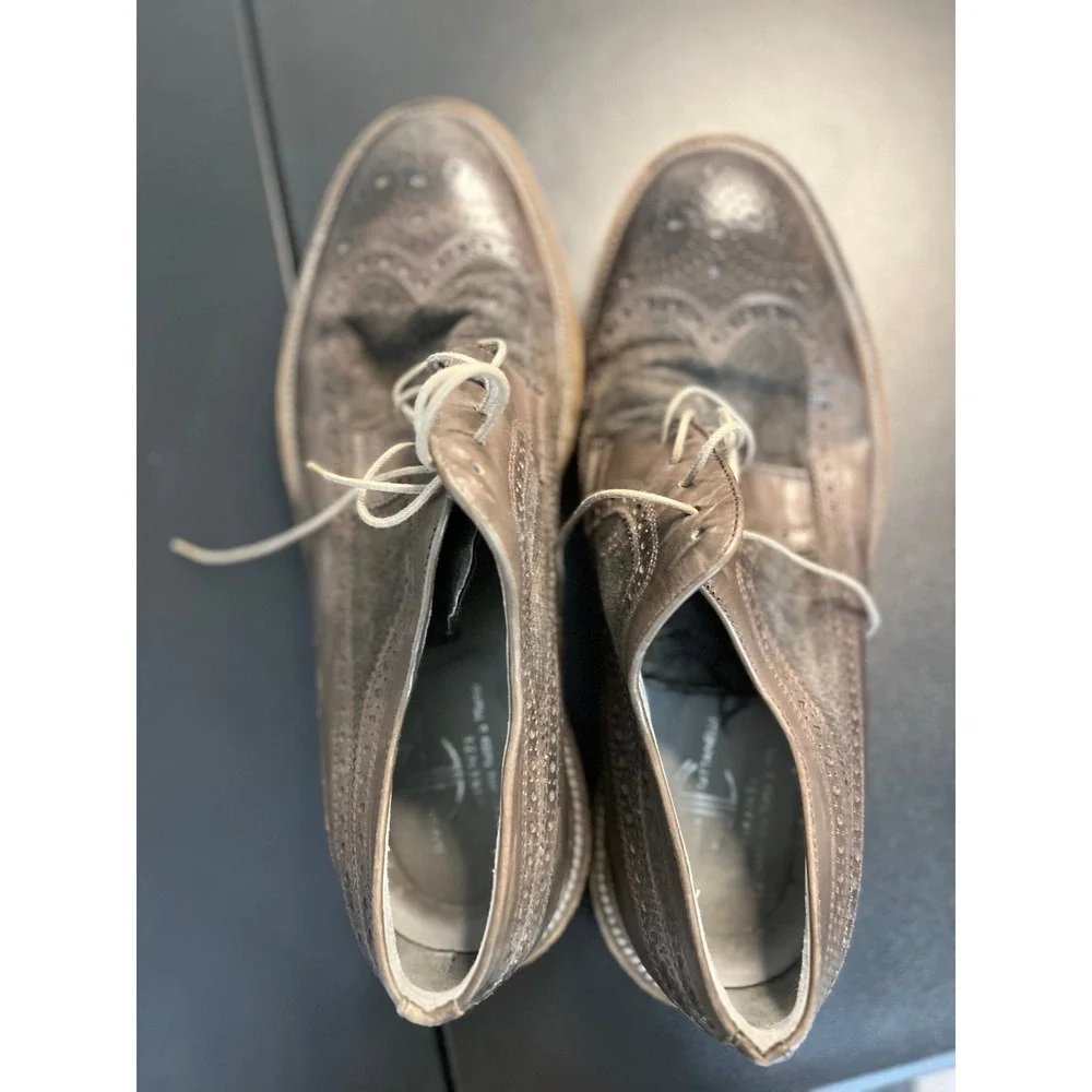 Jennifer Tattanelli Mens Brown Wingtip‎ Brogue Oxford Shoes Leather Suede Italy